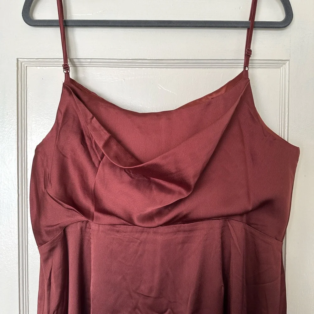 NWT Sugarlips Sydney Satin Gown | Size XL | Color: Cinnamon / Rust / Copper - Picture 7 of 7